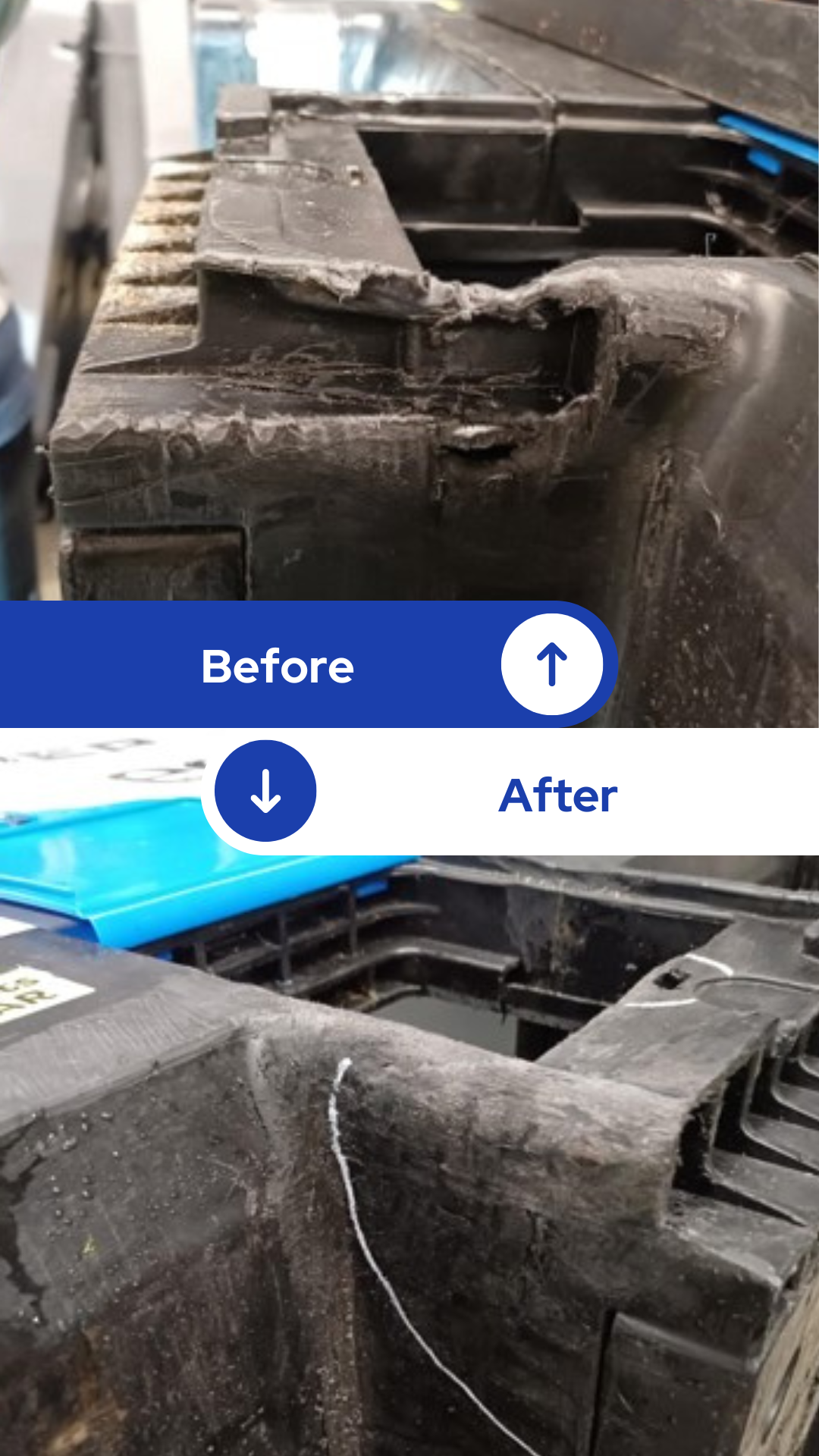Repairing a pallet crate foot - (before and after)