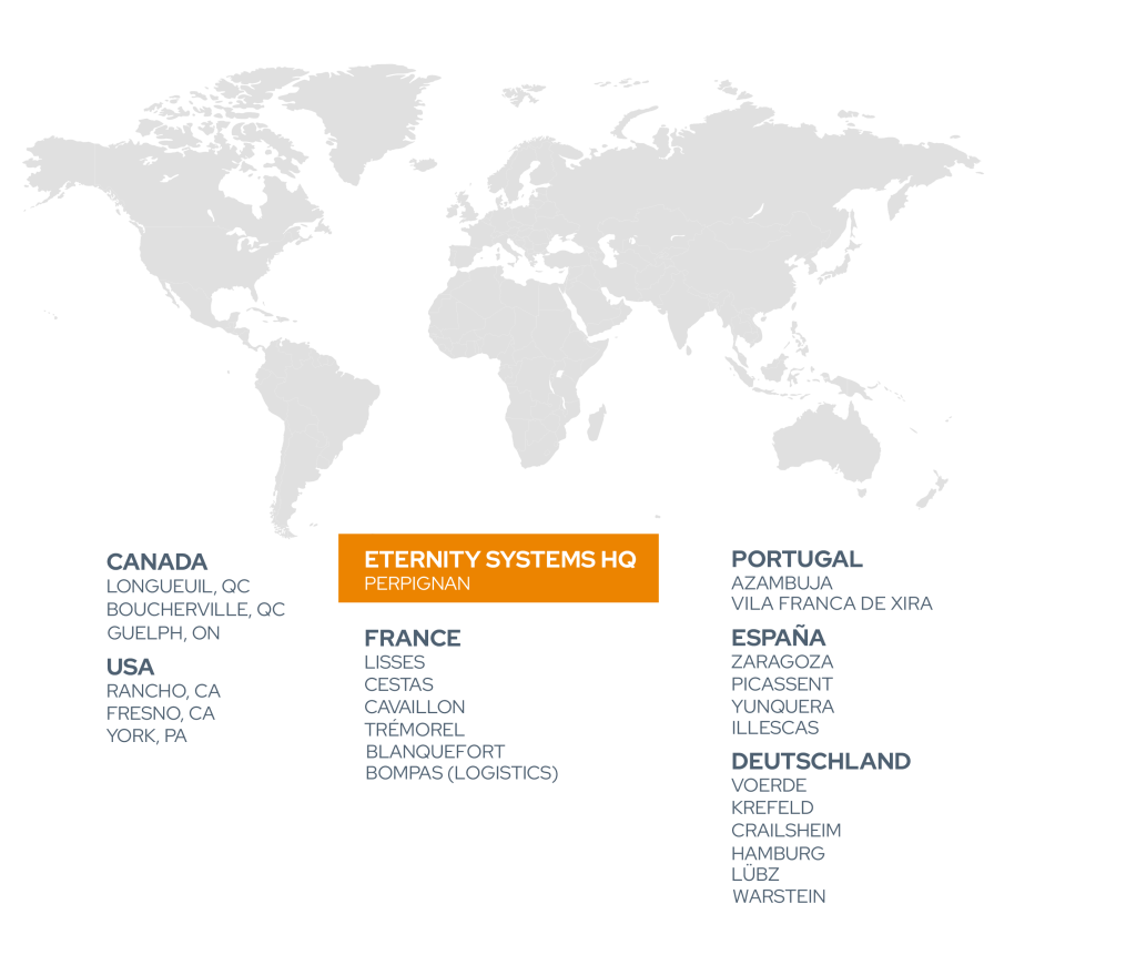 présence-eternity-systems-monde Carte des sites ETERNITY Systems présents dans le monde