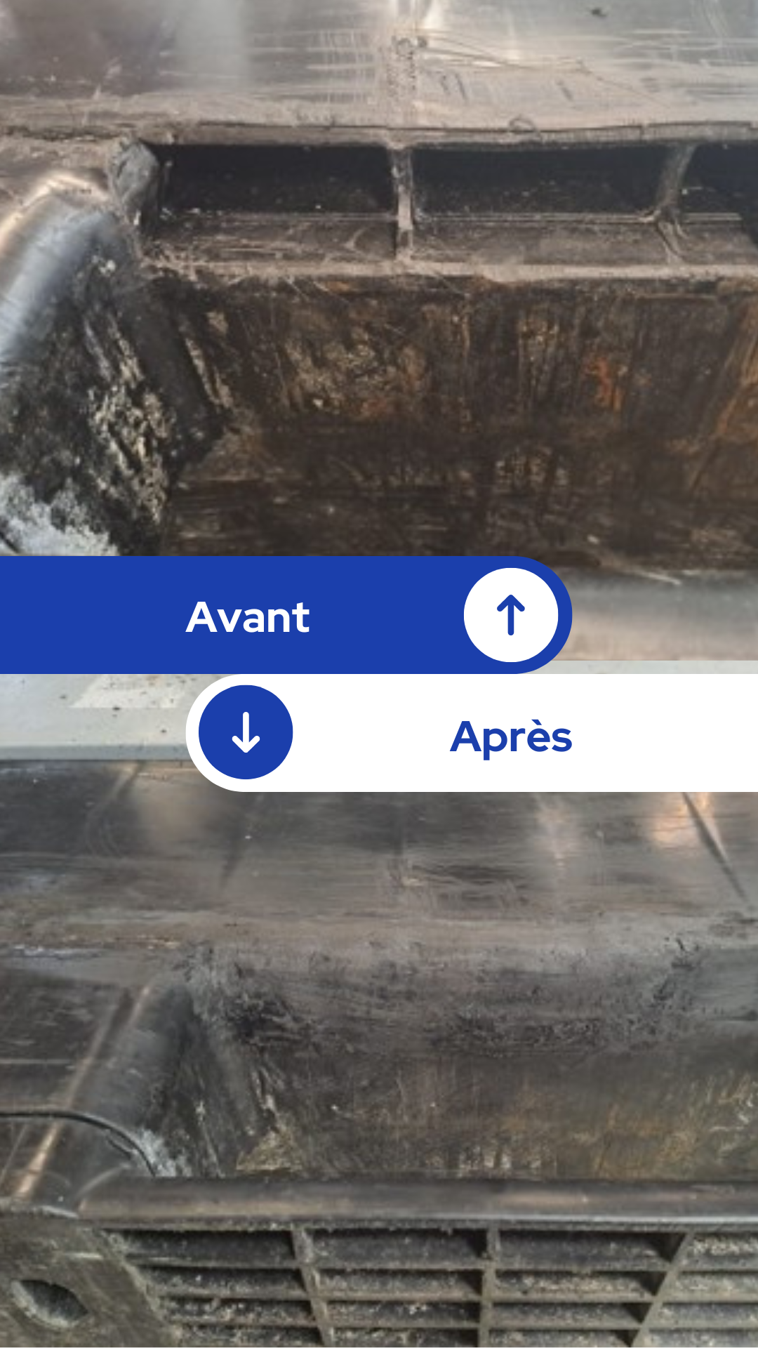 Colmatage d’un impact de coup de fourche ​ Usage : Transport et stockage de produits frais