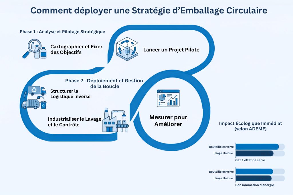 Il existe plusieurs étapes pour déployer une solution d'emballage circulaire en entreprise